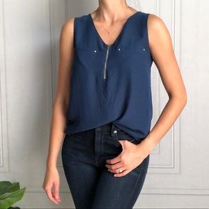 Dark Blue Sleeveless Top